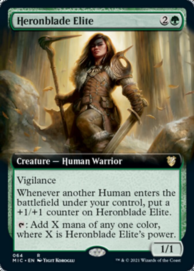 Heronblade Elite (Extended Art) [Innistrad: Midnight Hunt Commander] | Good Games Morley