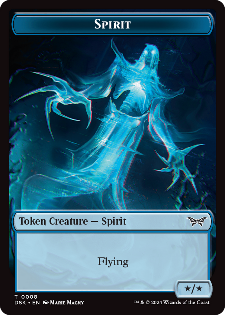 Spirit (0008) // Manifest Double-Sided Token [Duskmourn: House of Horror Tokens] | Good Games Morley