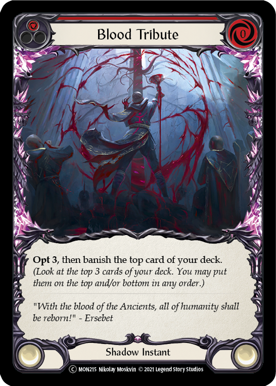 Blood Tribute (Red) [U-MON215-RF] (Monarch Unlimited)  Unlimited Rainbow Foil | Good Games Morley