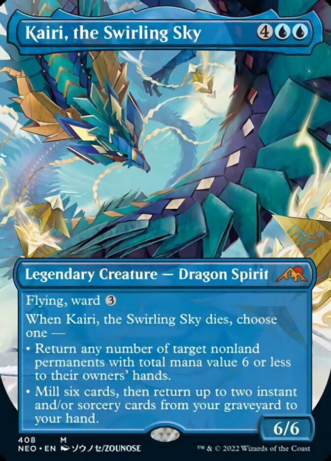 Kairi, the Swirling Sky (Borderless Alternate Art) [Kamigawa: Neon Dynasty] | Good Games Morley