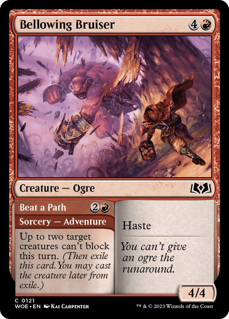 Bellowing Bruiser // Beat a Path [Wilds of Eldraine] | Good Games Morley