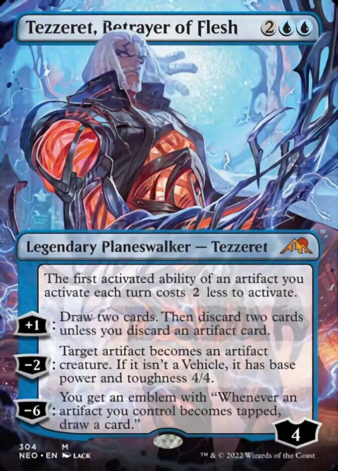 Tezzeret, Betrayer of Flesh (Borderless) [Kamigawa: Neon Dynasty] | Good Games Morley