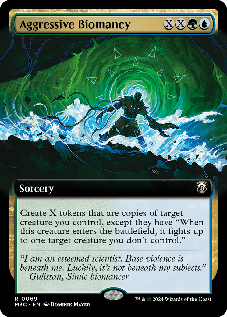 Aggressive Biomancy (Extended Art) (Ripple Foil) [Modern Horizons 3 Commander] | Good Games Morley