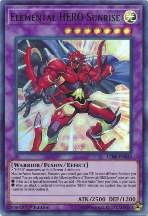 Elemental Hero Sunrise [LED6-EN012] Ultra Rare | Good Games Morley