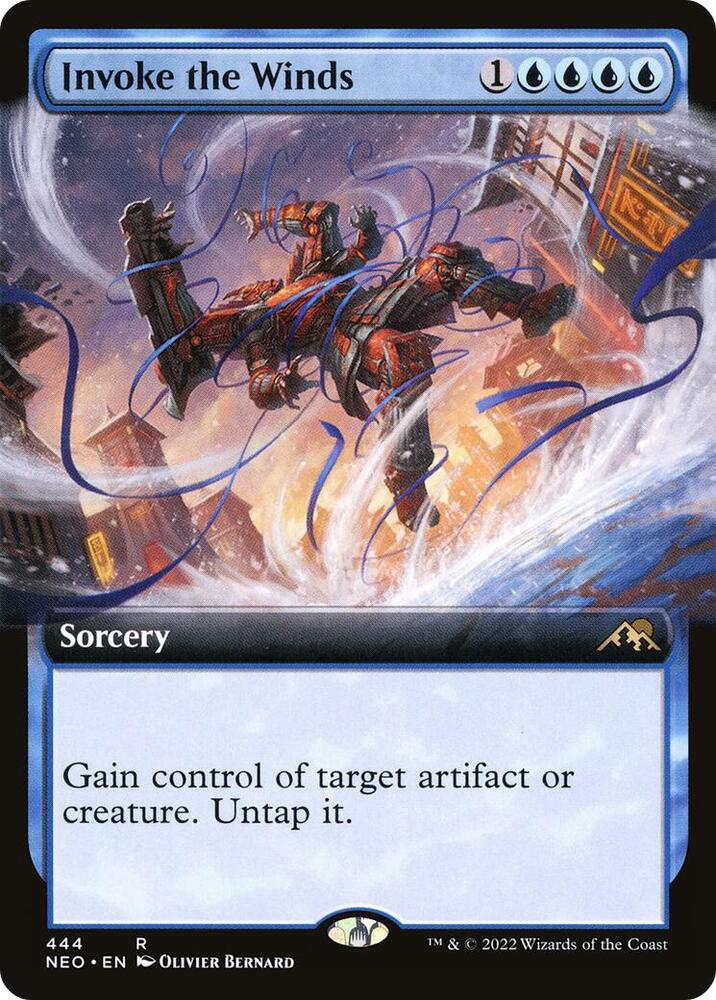 Invoke the Winds 444/302 (Kamigawa: Neon Dynasty)  - Extended Art Foil | Good Games Morley