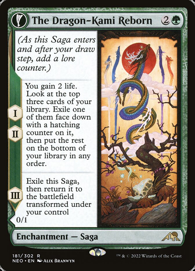 The Dragon-Kami Reborn // Dragon-Kami's Egg 181/302 (Kamigawa: Neon Dynasty)  - Foil | Good Games Morley
