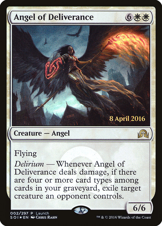 Angel of Deliverance (Launch) [Shadows over Innistrad Promos] | Good Games Morley