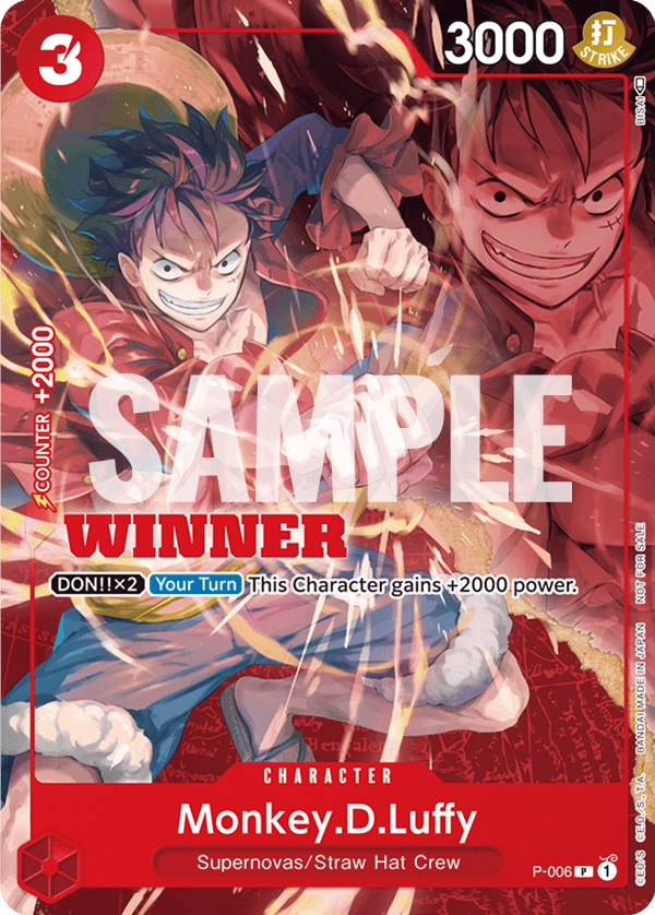 Monkey.D.Luffy (P-006) (Winner Pack Vol. 1) [One Piece Promotion Cards] | Good Games Morley