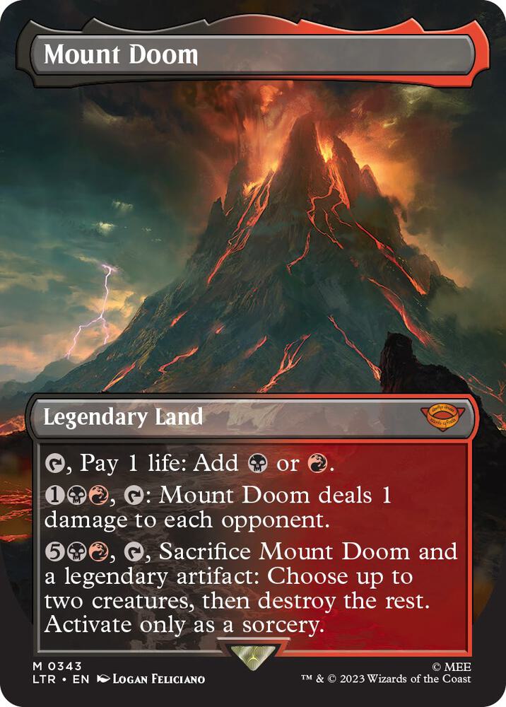 Mount Doom Borderless 343 (Universes Beyond: The Lord of the Rings: Tales of Middle-earth)  - Borderless Foil | Good Games Morley