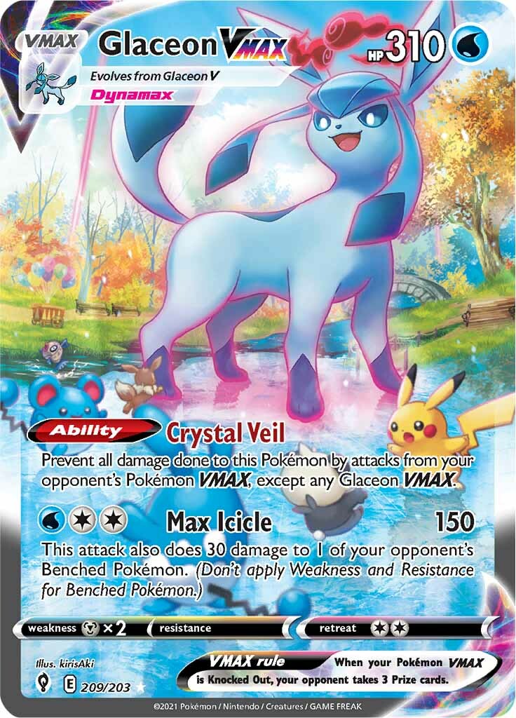 Glaceon VMAX (209/203) [Sword & Shield: Evolving Skies] | Good Games Morley