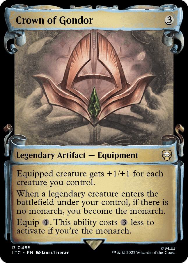 Crown of Gondor Showcase Scrolls 485 (Commander: The Lord of the Rings: Tales of Middle-earth)  - Showcase Scroll Foil | Good Games Morley