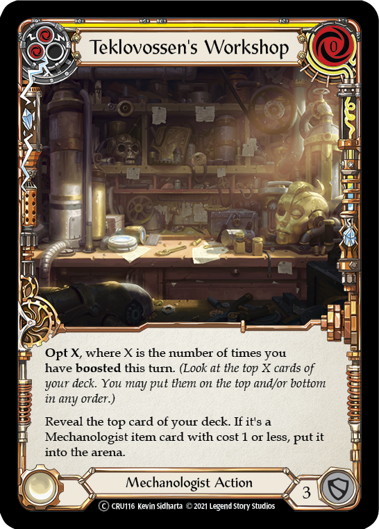 Teklovossen's Workshop (Yellow) [U-CRU116] (Crucible of War Unlimited)  Unlimited Rainbow Foil | Good Games Morley