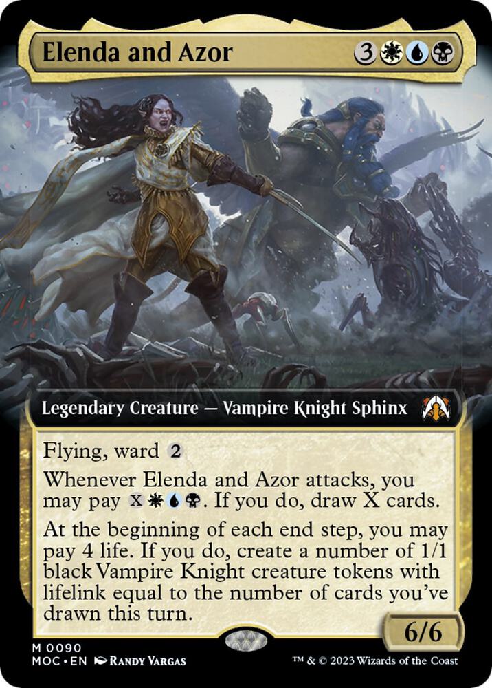 Elenda and Azor 90/444 (Commander: March of the Machine)  - Extended Art Foil | Good Games Morley