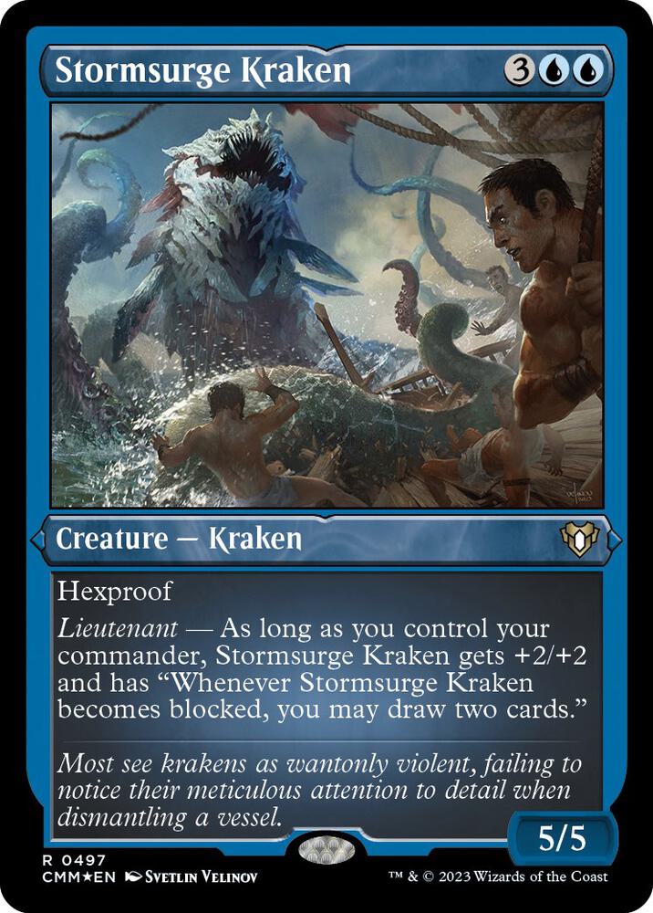 Stormsurge Kraken 497 (Commander Masters)  - Etched Foil | Good Games Morley