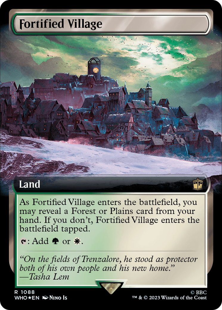 Fortified Village (Extended Art) (Surge Foil) [Doctor Who] | Good Games Morley
