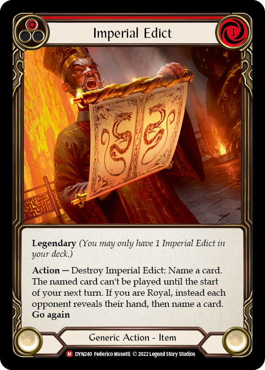 Imperial Edict [DYN240] (Dynasty)  Cold Foil | Good Games Morley