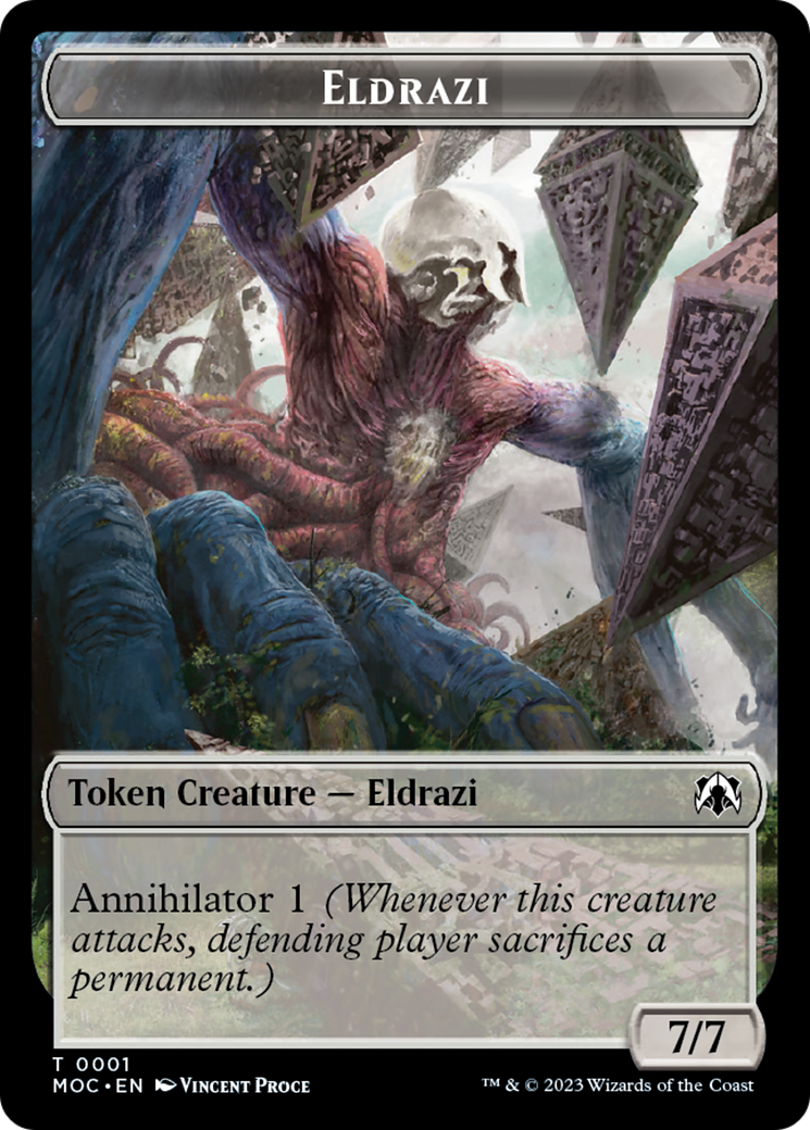 Eldrazi // Angel (4) Double-Sided Token [March of the Machine Commander Tokens] | Good Games Morley