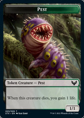 Spirit // Pest Double-Sided Token [Strixhaven: School of Mages Tokens] | Good Games Morley
