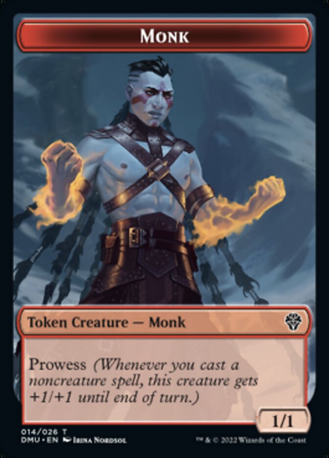 Bird (002) // Monk Double-Sided Token [Dominaria United Tokens] | Good Games Morley