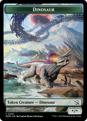 Warrior // Dinosaur Double-Sided Token [March of the Machine Tokens] | Good Games Morley