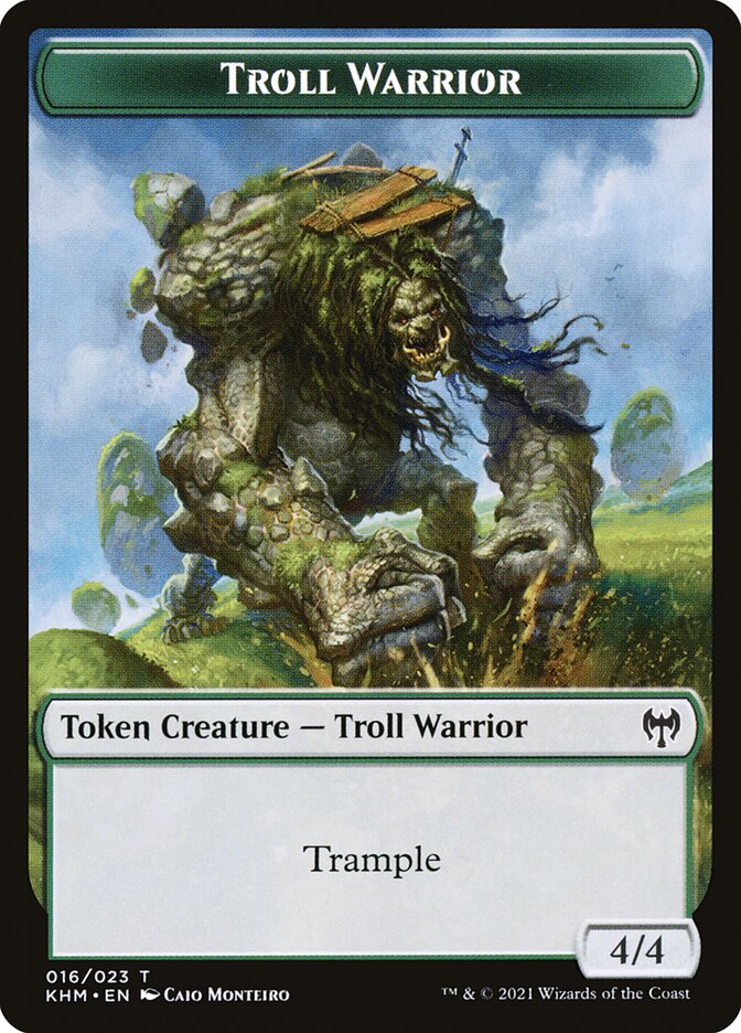 Treasure // Troll Warrior Double-Sided Token [Kaldheim Tokens] | Good Games Morley