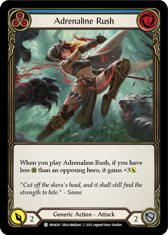 Adrenaline Rush (Blue) [MON265-RF] (Monarch)  1st Edition Rainbow Foil | Good Games Morley