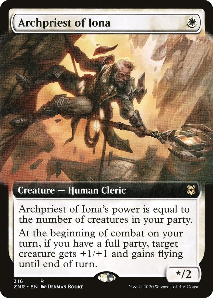 Archpriest of Iona 316/280 (Zendikar Rising)  - Extended Art Foil | Good Games Morley