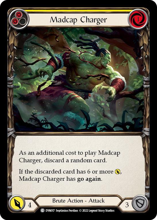 Madcap Charger (Yellow) [DYN017] (Dynasty)  Rainbow Foil | Good Games Morley
