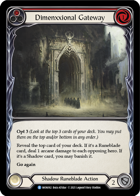 Dimenxxional Gateway (Red) [MON162-RF] (Monarch)  1st Edition Rainbow Foil | Good Games Morley