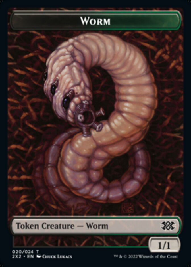 Worm // Aven Initiate Double-Sided Token [Double Masters 2022 Tokens] | Good Games Morley