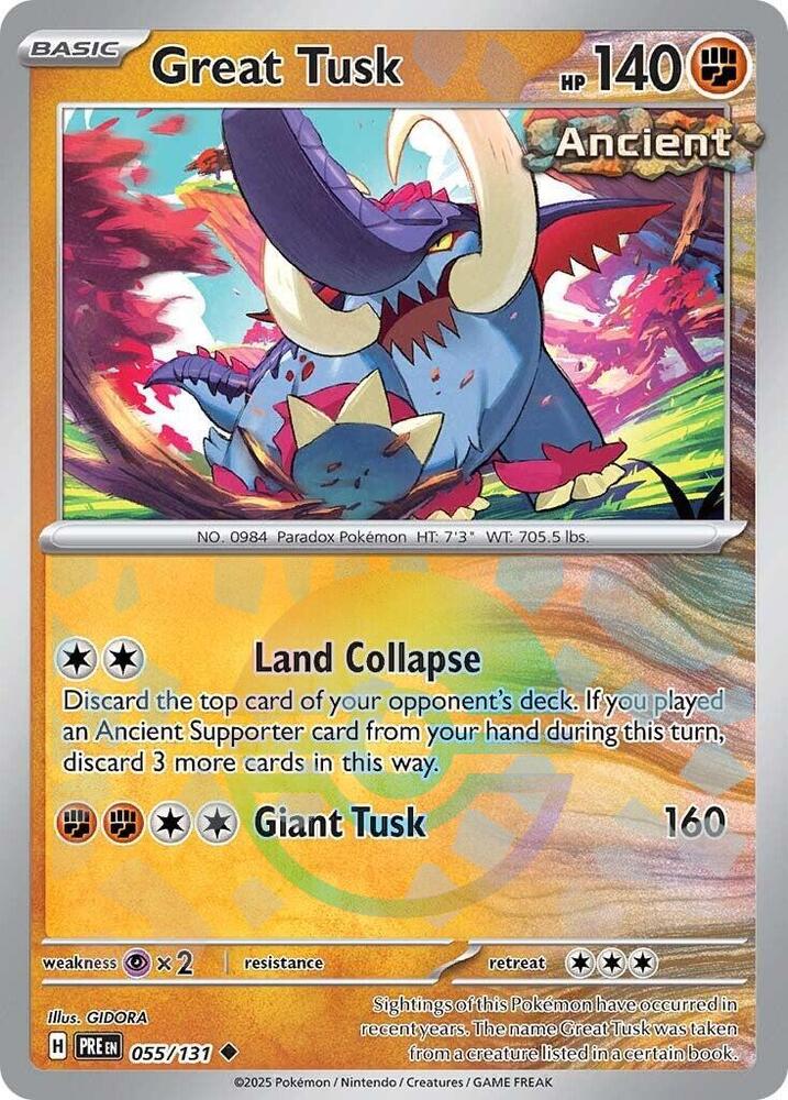 Great Tusk (055/131) (Poke Ball Pattern) [Scarlet & Violet: Prismatic Evolutions] | Good Games Morley