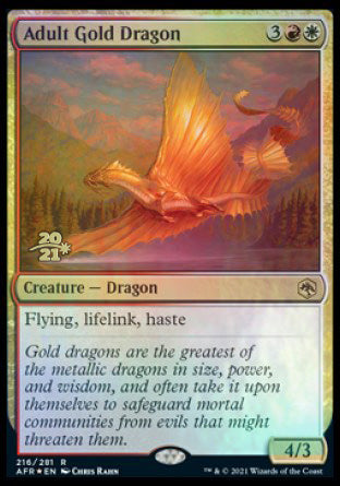 Adult Gold Dragon [Dungeons & Dragons: Adventures in the Forgotten Realms Prerelease Promos] | Good Games Morley