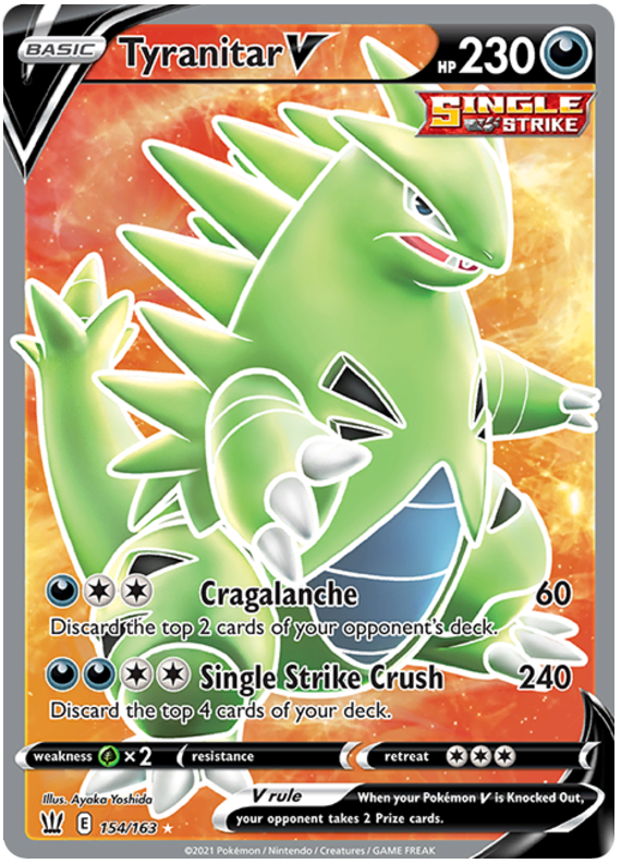 Tyranitar V (154/163) [Sword & Shield: Battle Styles] | Good Games Morley
