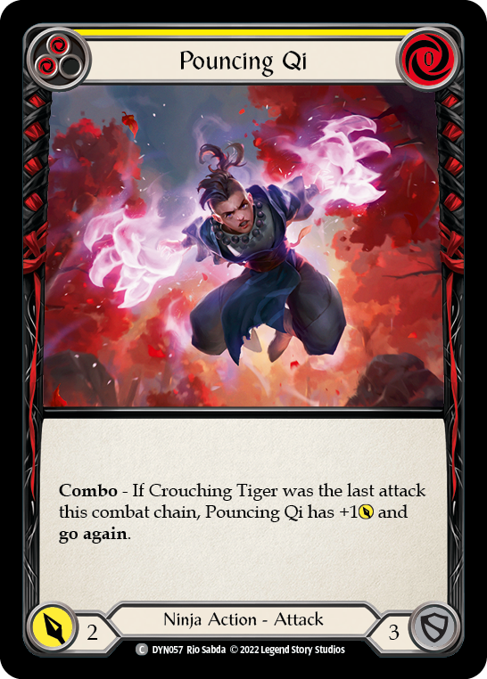 Pouncing Qi (Yellow) [DYN057] (Dynasty)  Rainbow Foil | Good Games Morley