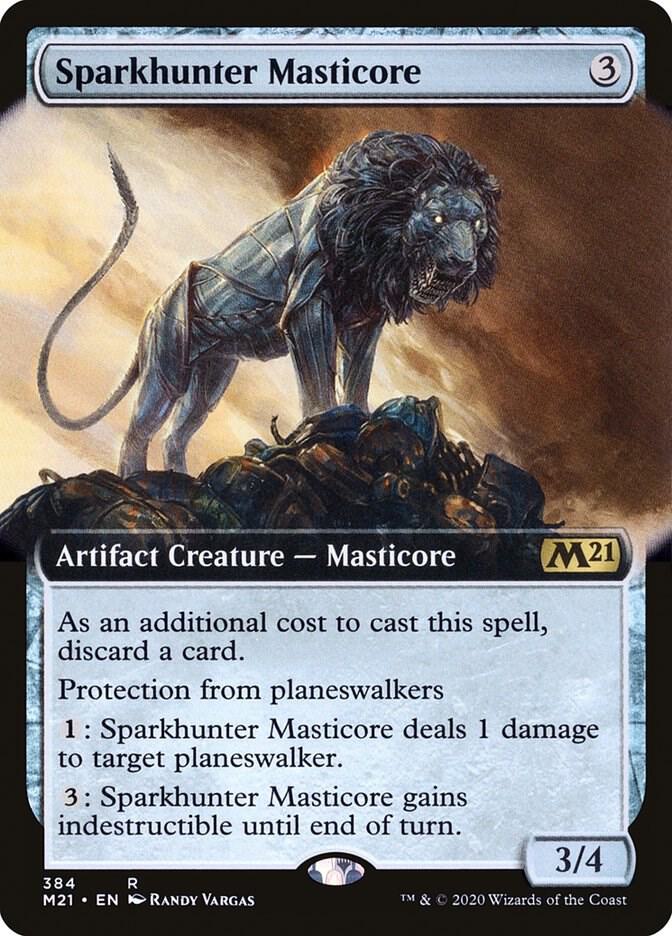 Sparkhunter Masticore 384 (Core Set 2021)  - Extended Art Foil | Good Games Morley
