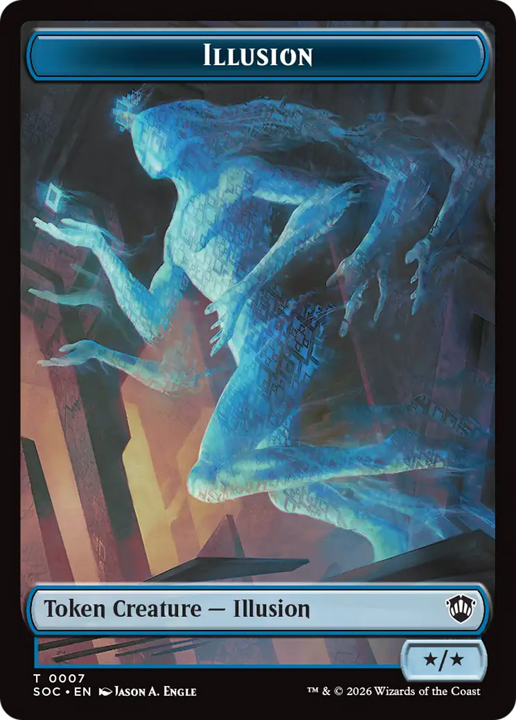 Spirit (0006) // Illusion Double-Sided Token [Secrets of Strixhaven Commander Tokens] | Good Games Morley