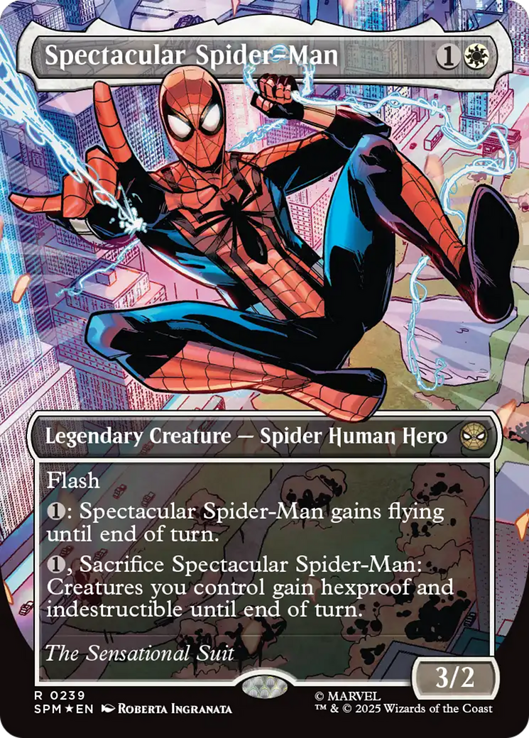 Spectacular Spider-Man (0239) (Borderless) (Textured Foil) [Marvel's Spider-Man] | Good Games Morley