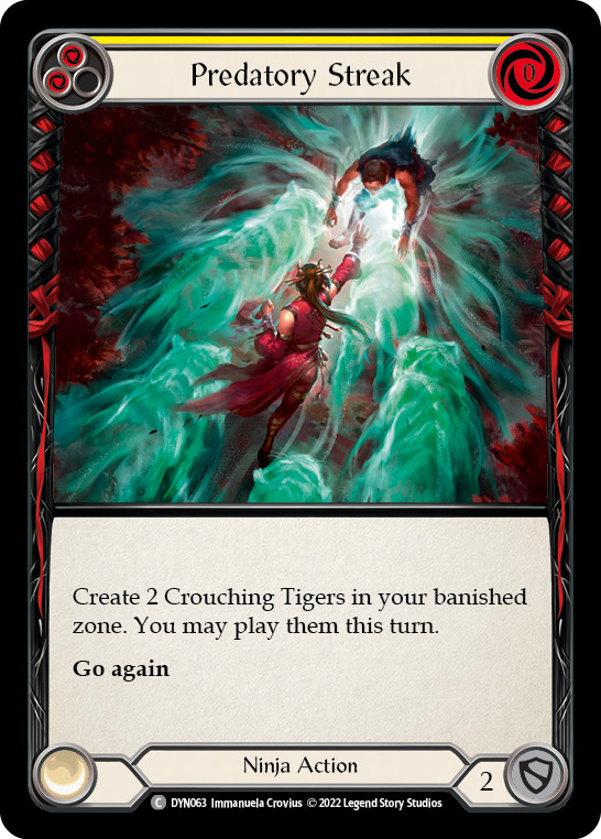 Predatory Streak (Yellow) [DYN063] (Dynasty)  Rainbow Foil | Good Games Morley