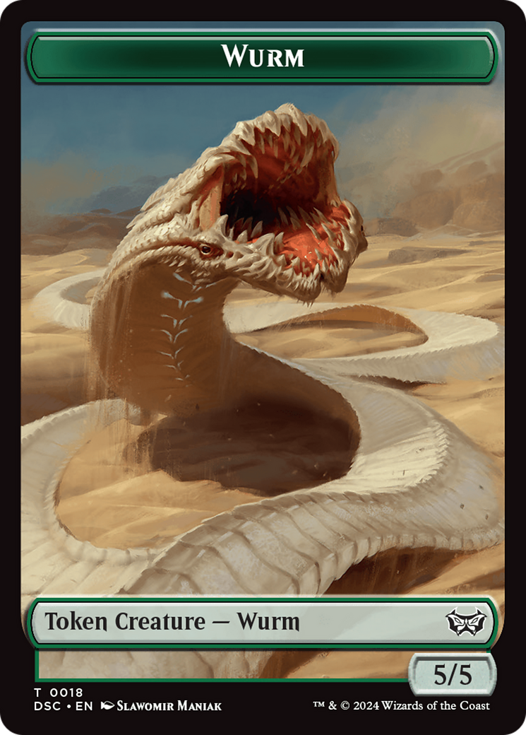 Wurm (0018) // Fractal Double-Sided Token [Duskmourn: House of Horror Commander Tokens] | Good Games Morley