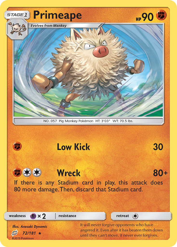 Primeape (72/181) [Sun & Moon: Team Up] | Good Games Morley