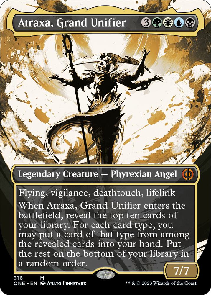 Atraxa, Grand Unifier 316 (Phyrexia: All Will Be One)  - Borderless Foil | Good Games Morley