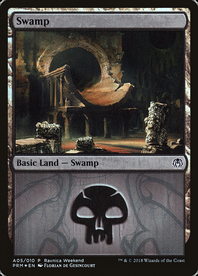 Swamp (A05) [Ravnica Allegiance Ravnica Weekend] | Good Games Morley