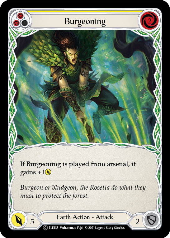 Burgeoning (Yellow) [U-ELE135] (Tales of Aria Unlimited)  Unlimited Rainbow Foil | Good Games Morley