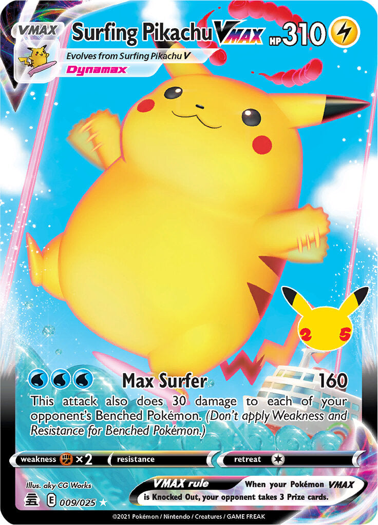 Surfing Pikachu VMAX (009/025) [Celebrations: 25th Anniversary] | Good Games Morley