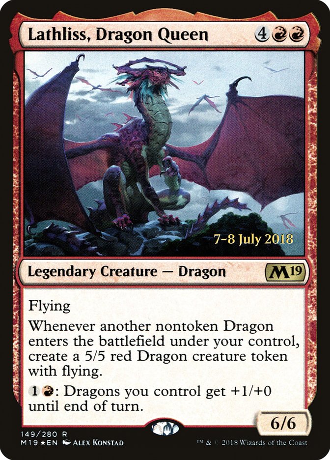 Lathliss, Dragon Queen [Core Set 2019 Prerelease Promos] | Good Games Morley