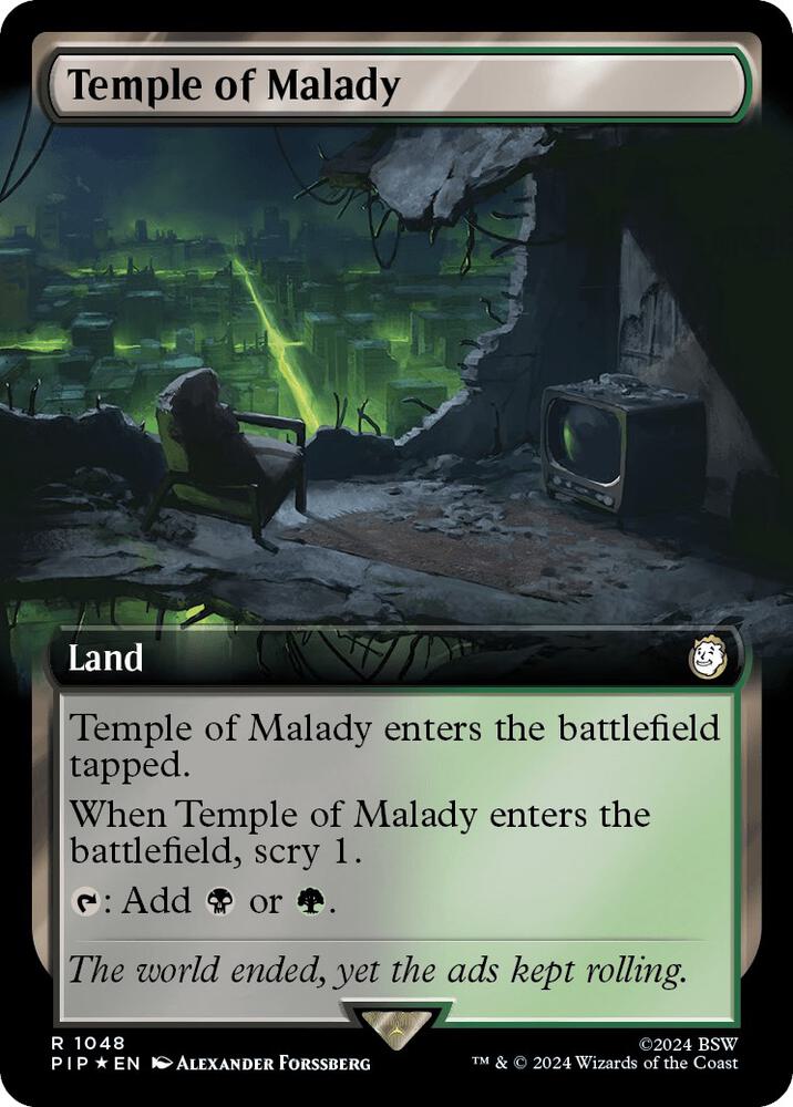 Temple of Malady 1048/326 (Universes Beyond: Fallout)  - Extended Art Surge Foil | Good Games Morley