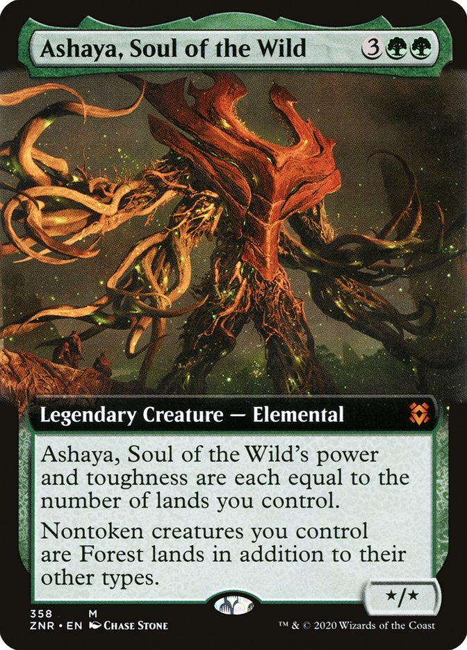 Ashaya, Soul of the Wild (Extended Art) [Zendikar Rising] | Good Games Morley