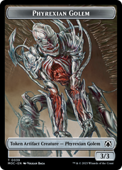Phyrexian Golem // Construct Double-Sided Token [March of the Machine Commander Tokens] | Good Games Morley