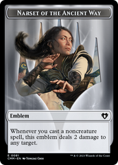 Narset of the Ancient Way Emblem // Wizard Double-Sided Token [Commander Masters Tokens] | Good Games Morley