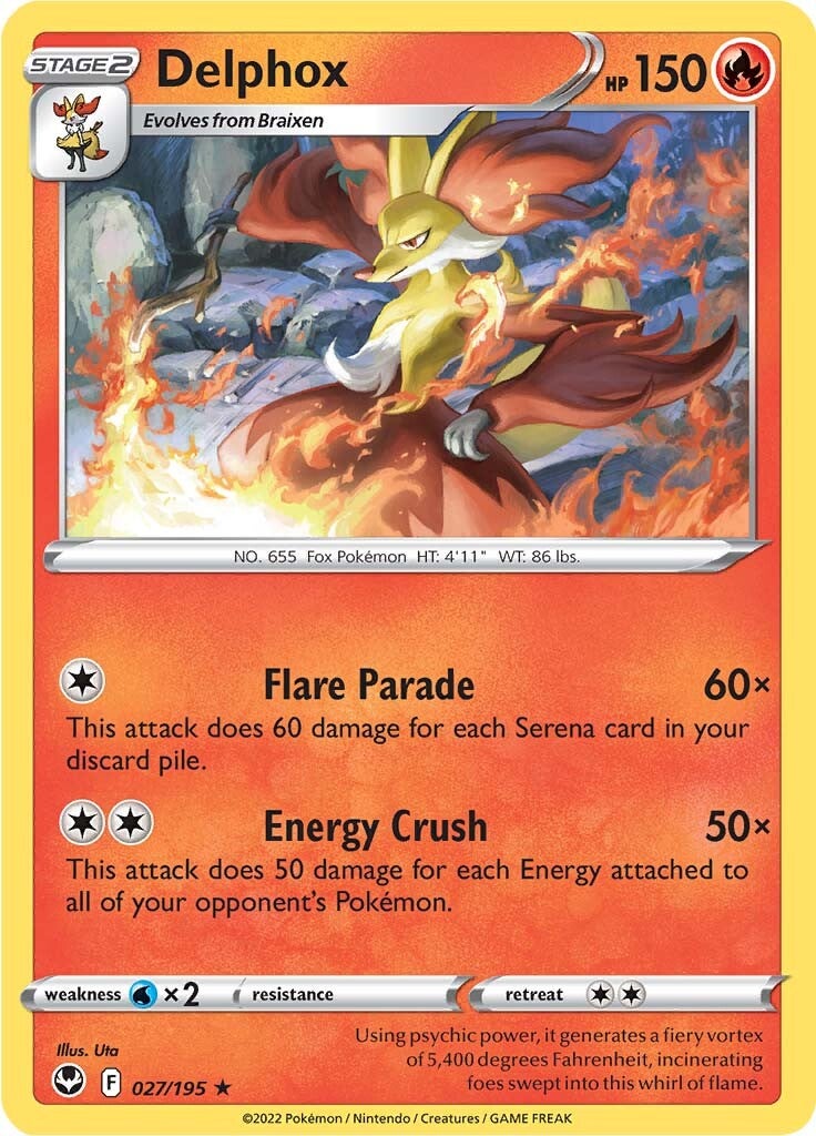 Delphox (027/195) [Sword & Shield: Silver Tempest] | Good Games Morley